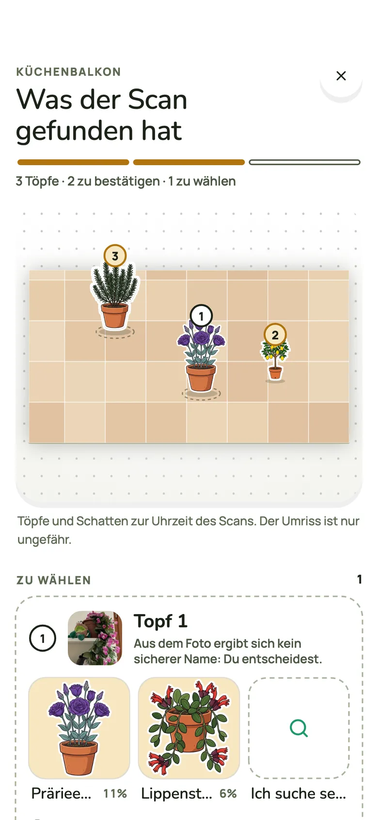 Bildschirmfotos der LINFA-App