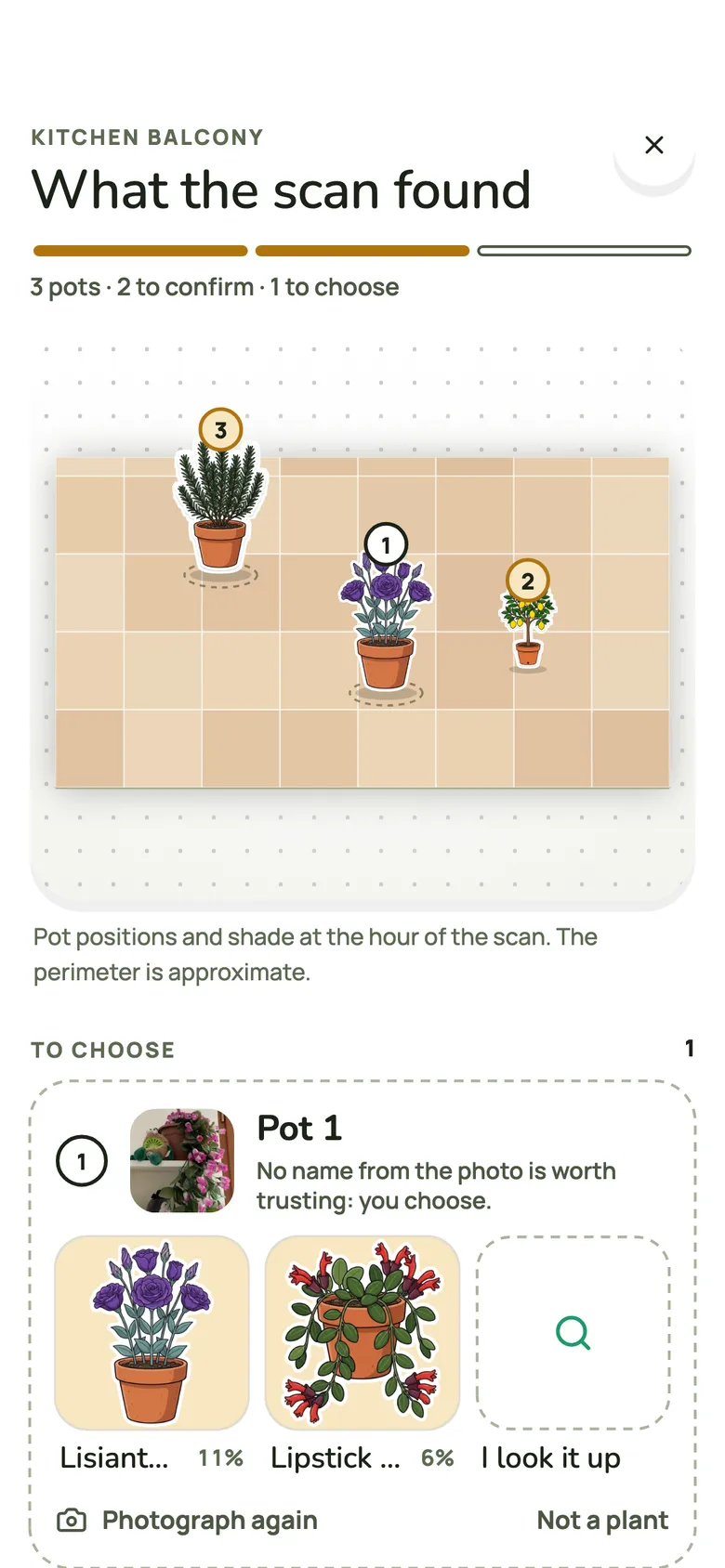 Screens of the LINFA app