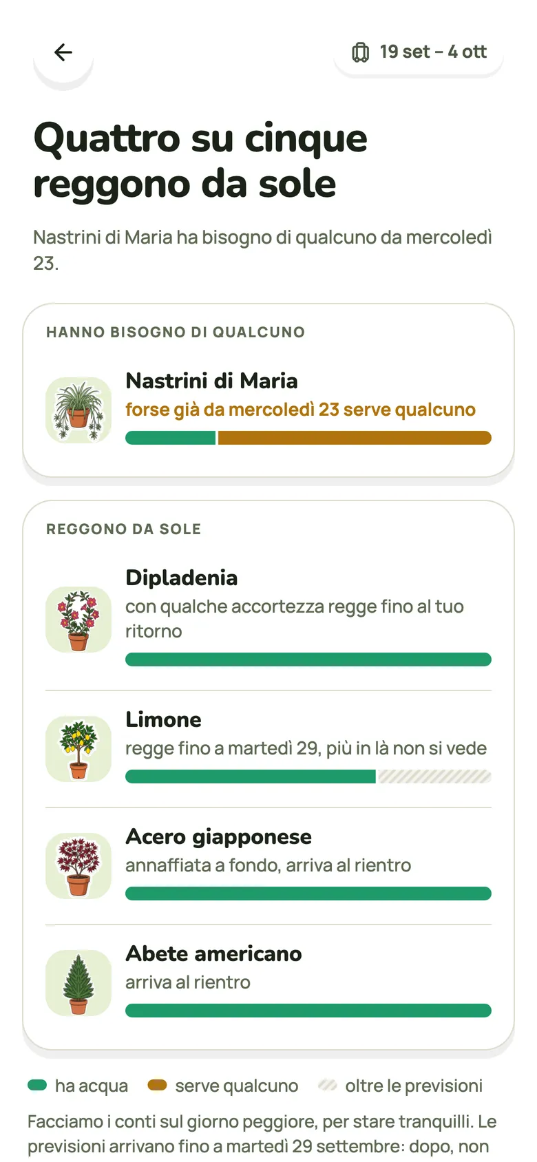 Vai in vacanza? Vedi quali piante reggono fino al ritorno.