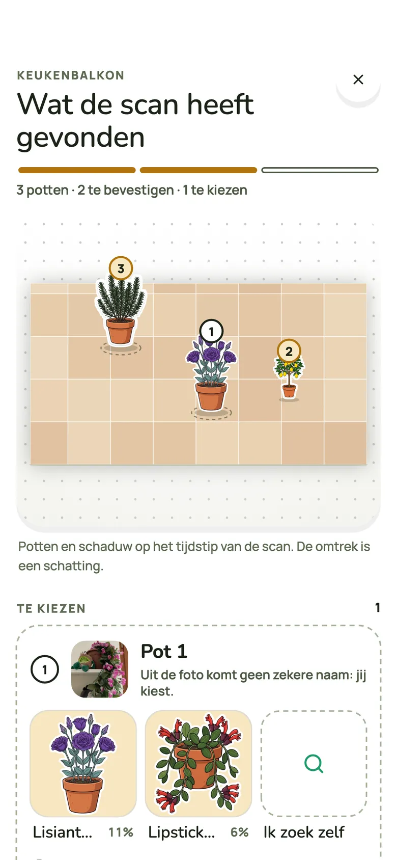 Schermen van de LINFA-app